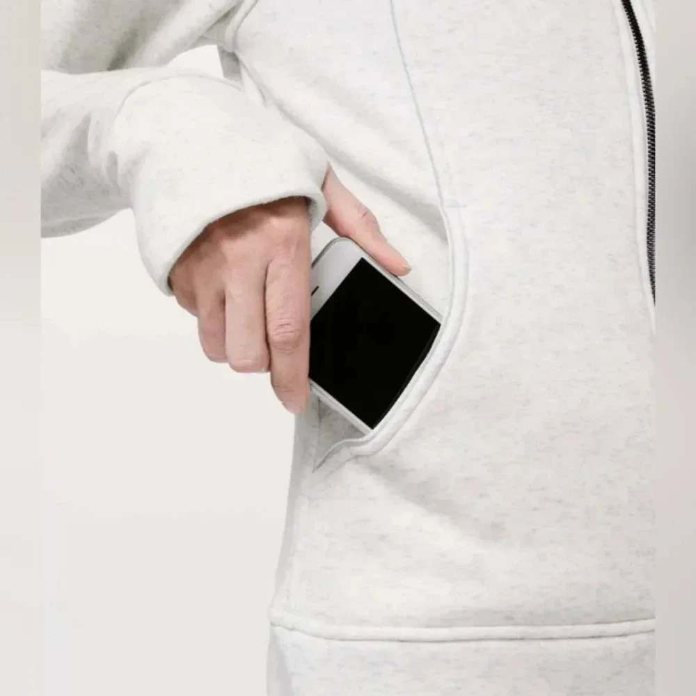 Lululemon sz 6 Scuba Hoodie Plush Heathered White / White great pre owned cond - Picture 14 of 14